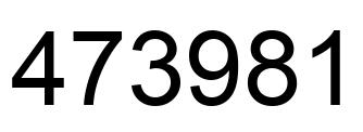 Número 473981 imagen negro