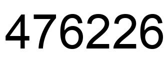 Número 476226 imagen negro