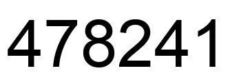 Number 478241 black image