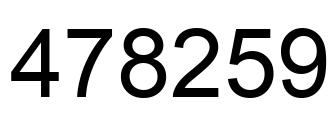 Number 478259 black image