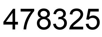 Number 478325 black image