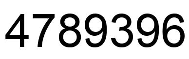 Number 4789396 black image