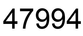 Number 47994 black image