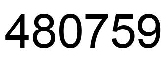 Number 480759 black image