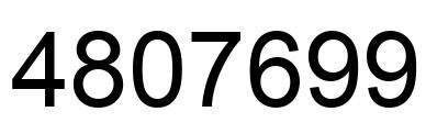 Number 4807699 black image