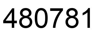 Número 480781 imagen negro