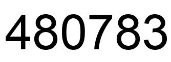 Number 480783 black image