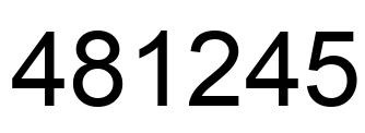 Number 481245 black image