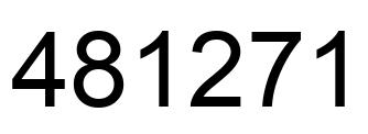 Number 481271 black image