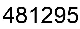 Number 481295 black image