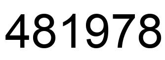 Number 481978 black image