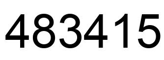 Number 483415 black image