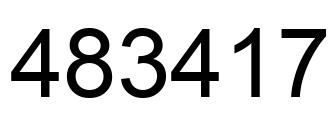Number 483417 black image