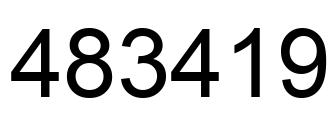 Number 483419 black image