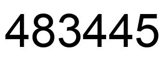 Number 483445 black image