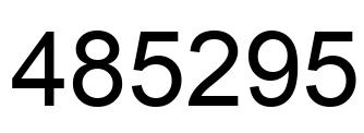 Number 485295 black image