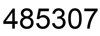 Number 485307 black image