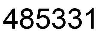 Number 485331 black image