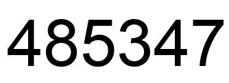 Number 485347 black image