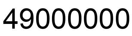 Número 49000000 imagen negro
