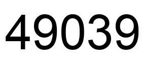 Number 49039 black image