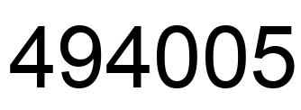 Number 494005 black image
