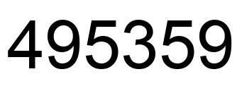 Number 495359 black image