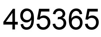 Number 495365 black image