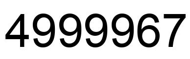 Number 4999967 black image