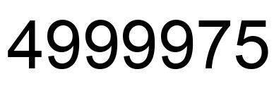 Number 4999975 black image