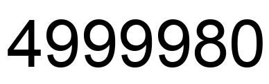 Number 4999980 black image