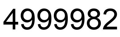 Number 4999982 black image
