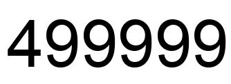 Número 499999 imagen negro