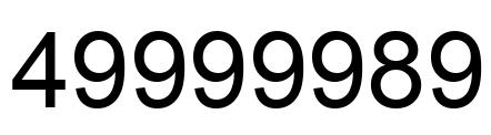 Number 49999989 black image