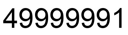 Number 49999991 black image