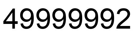 Number 49999992 black image