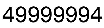Number 49999994 black image