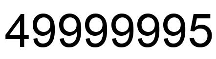 Number 49999995 black image