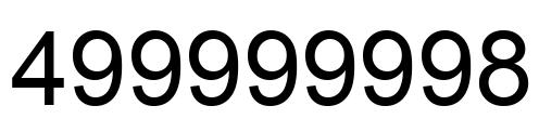 Number 499999998 black image