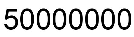 Number 50000000 black image
