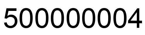 Number 500000004 black image