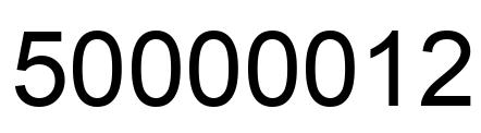Number 50000012 black image