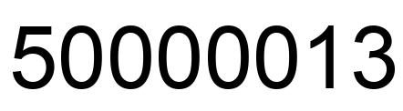 Number 50000013 black image