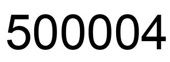 Número 500004 imagen negro