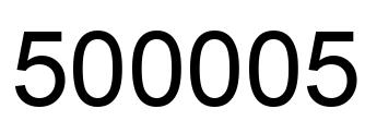 Número 500005 imagen negro