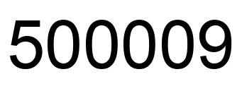 Número 500009 imagen negro