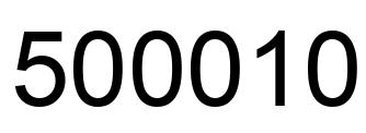 Número 500010 imagen negro