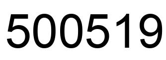Number 500519 black image