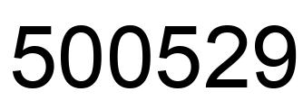 Number 500529 black image