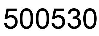 Number 500530 black image